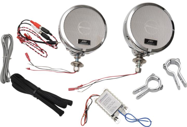 Rumble Road Ultra Amplified Stereo Speakers - Chrome with 1in. Hardware