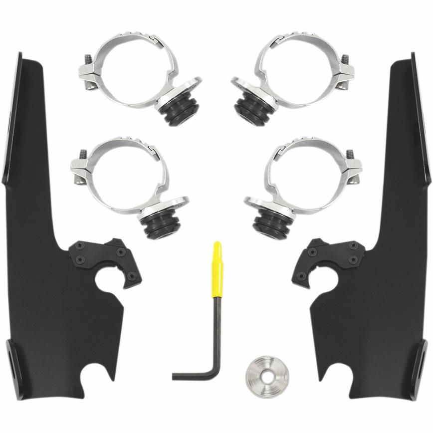 Trigger-Lock Mount Kit for Batwing Fairing and Fats/Slim Windshields - Black