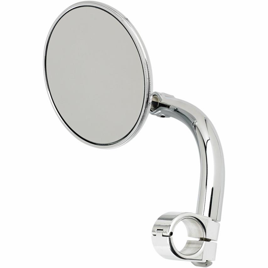 3-3/4in. Round Utility Mirror with Clamp-On Mount for 1in. Handlebar - Chrome
