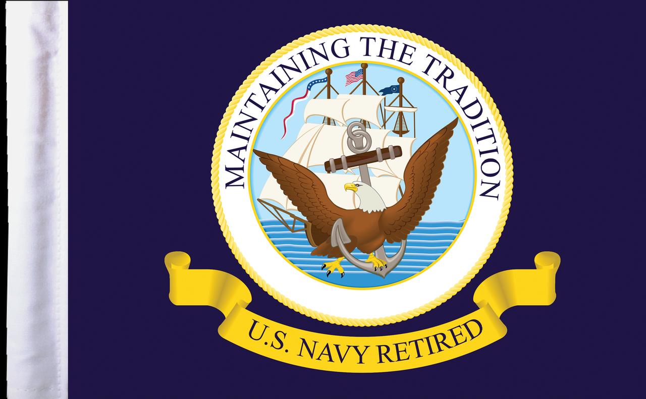 10in. x 15in. Flag - Retired US Navy