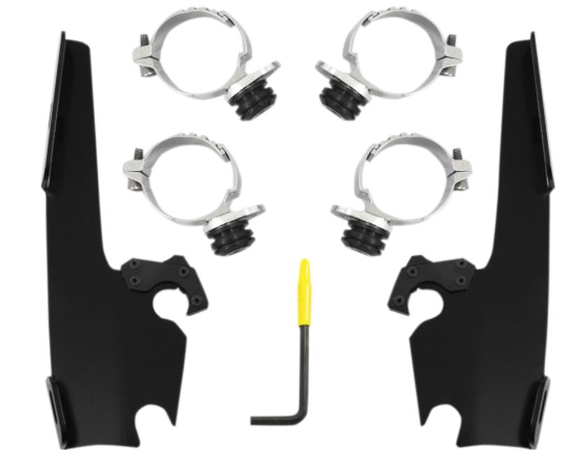 Trigger-Lock Mount Kit for Fats/Slim Windshields - Black