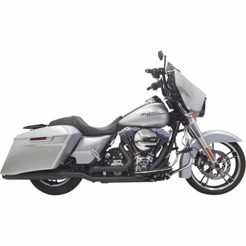 True Dual Down Under System with Straight Can Mufflers - Black