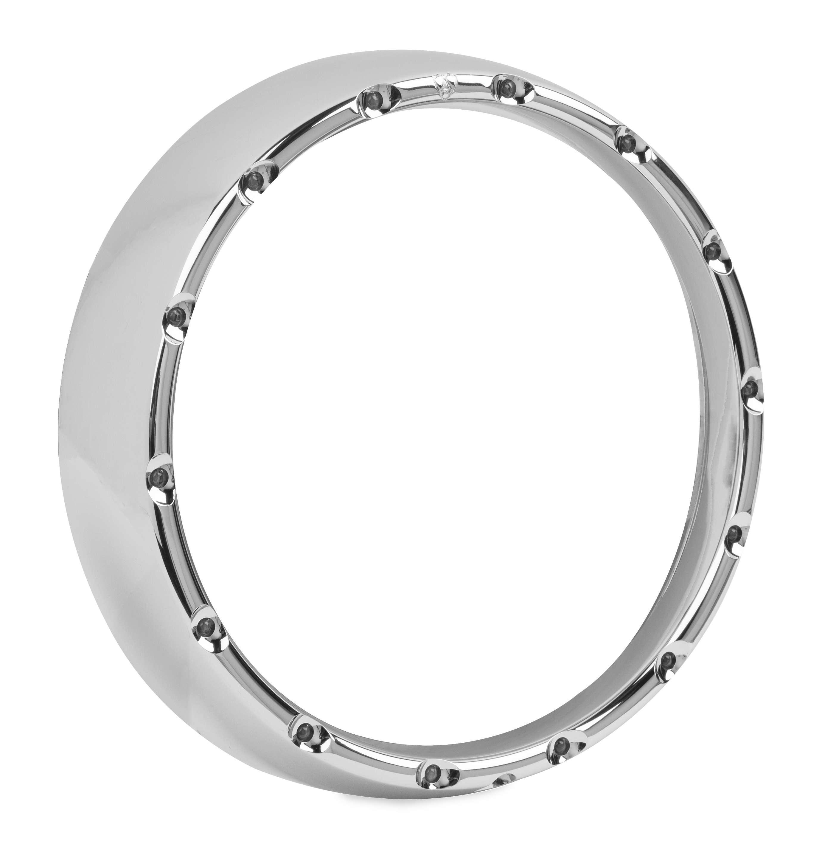 Fire-Ring L.E.D. Bezel with White L.E.D. Running Lights - Chrome
