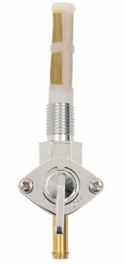 1/4in. NPT Petcock - Straight Fuel Outlet - Chrome