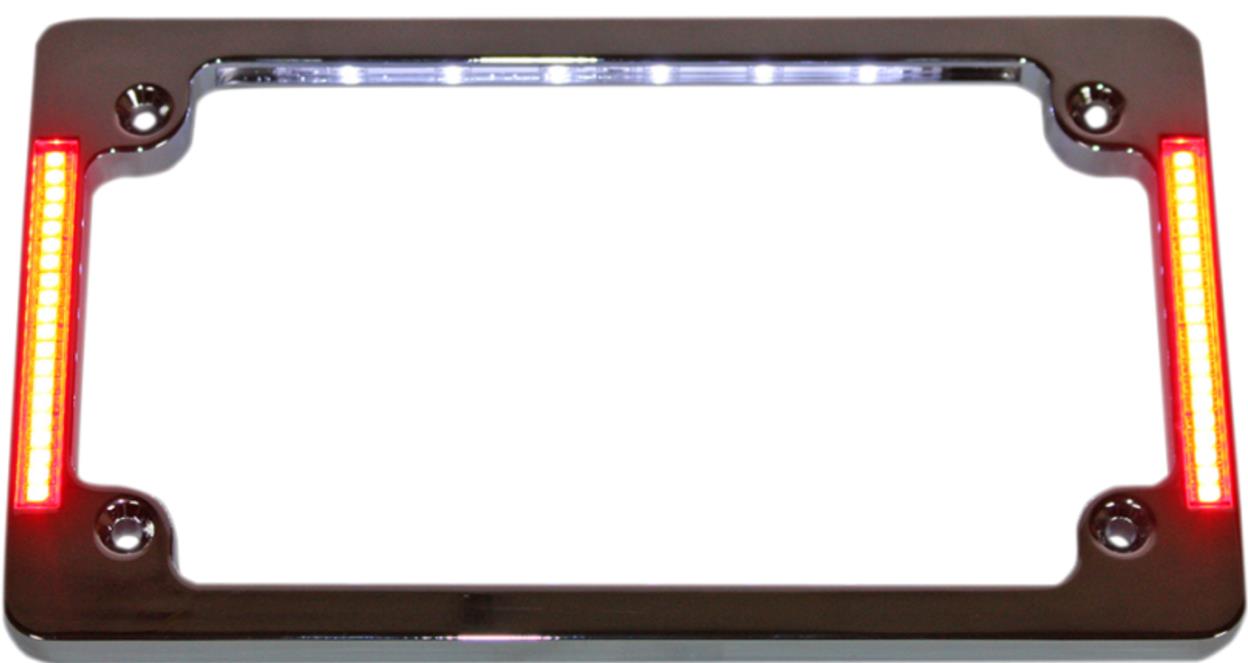 Tri-Horizontal Plate Frame with Flush-Mount LED and LED Plate Illumination - Chrome