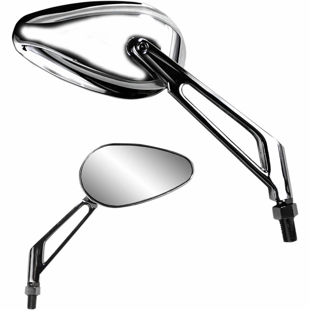 X-Treme Mini Teardrop Mirror - Billet Style - Chrome