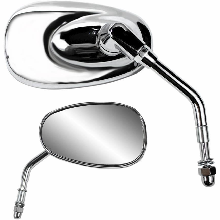 Billet Chrome Mirror - Mini Oval - 5in. Stem