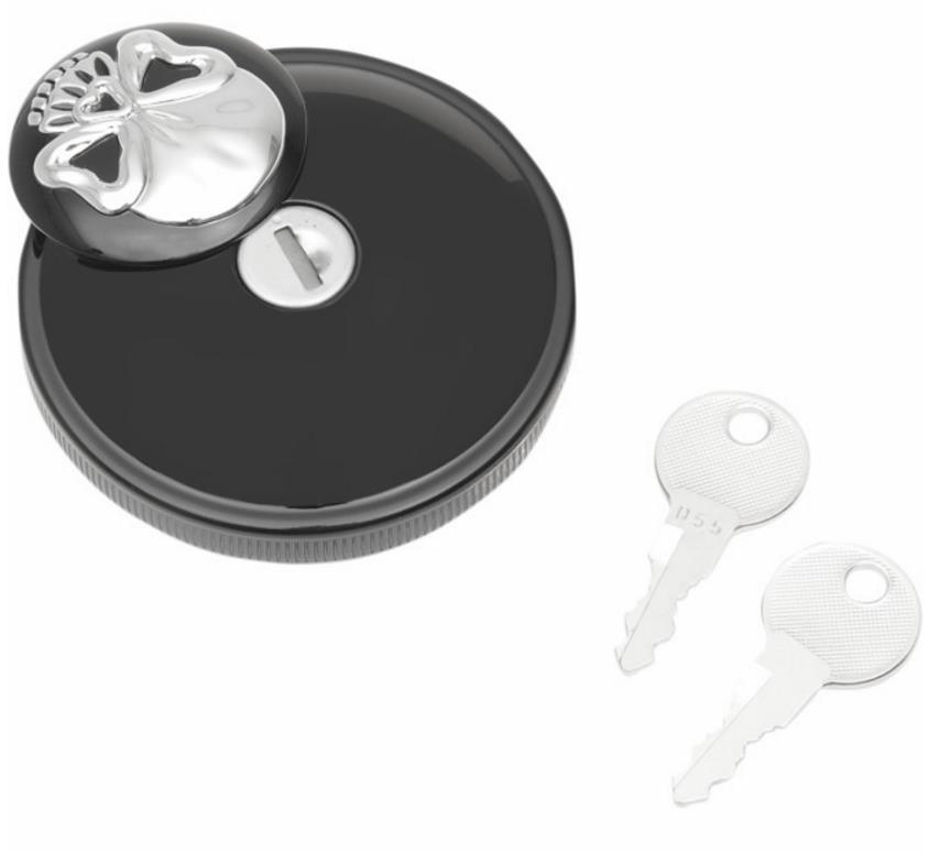 Screw-In Locking Skull Gas Cap - Non-Vented