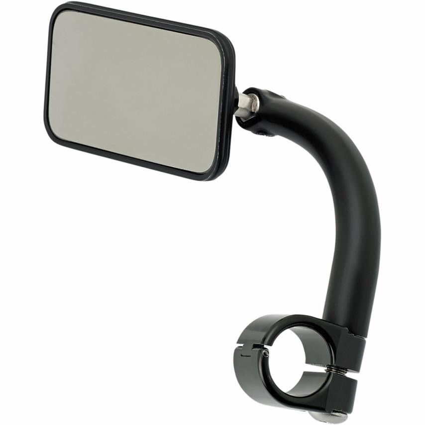 Rectangular Utility Mirror with Clamp-On Mount for 1in. Handlebar - Black
