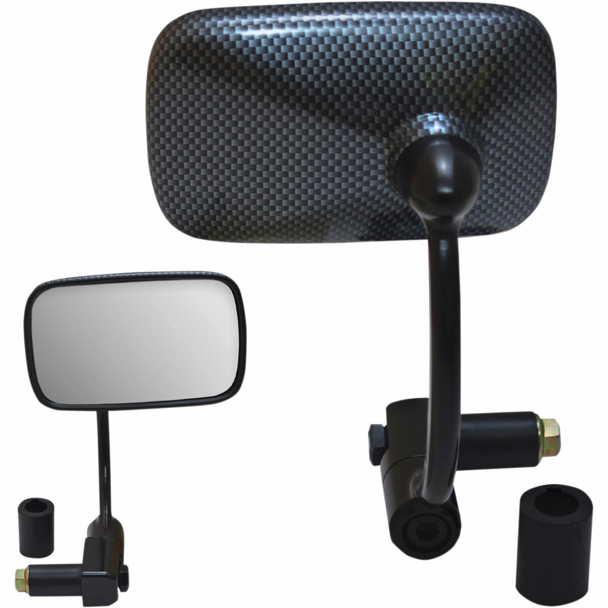 Bar End Mirror - Rectangular - Carbon Look