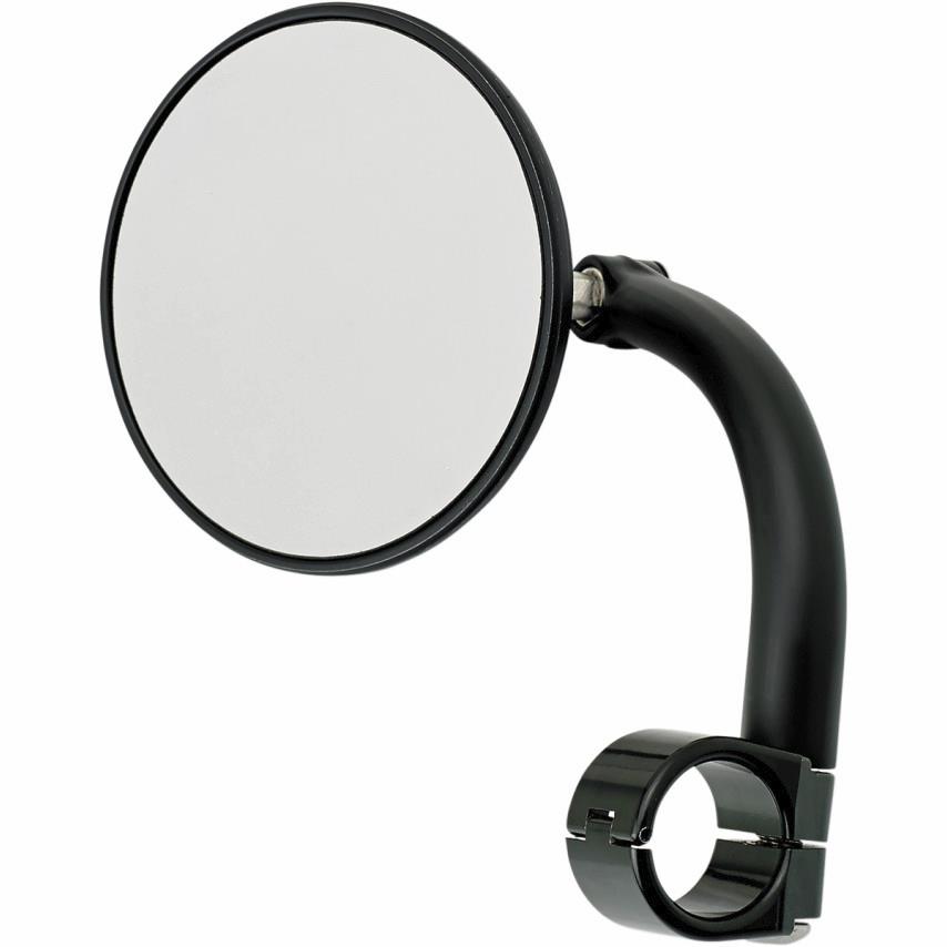 3-3/4in. Round Utility Mirror with Clamp-On Mount for 7/8in. Handlebar - Black