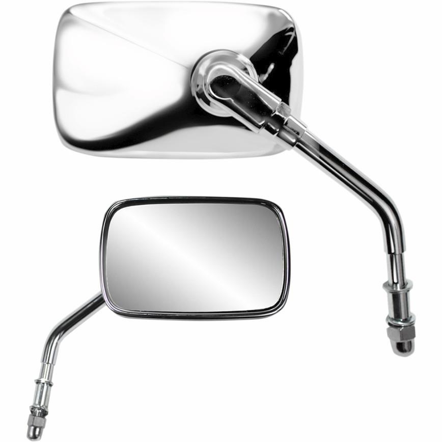 Billet Chrome Mirror - Rectangular - 5in. Stem