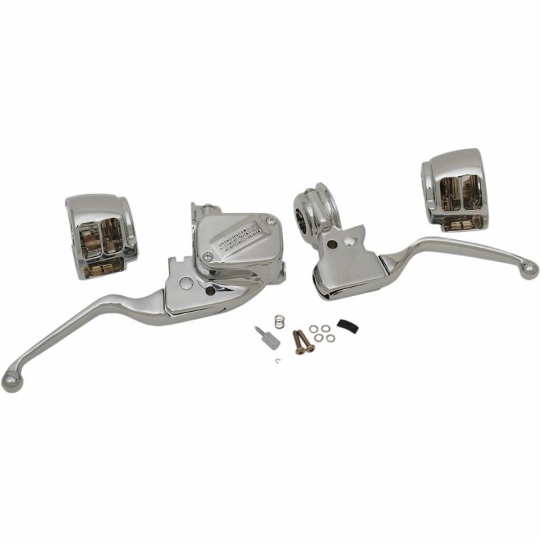 Chrome Handlebar Control Kit with Mechanical Clutch without Switch