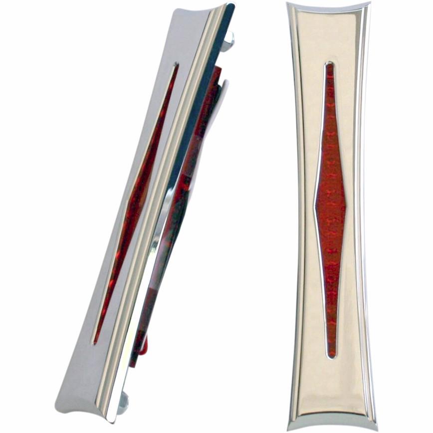 Diamond LED Bag Lights - Chrome - Red LEDs