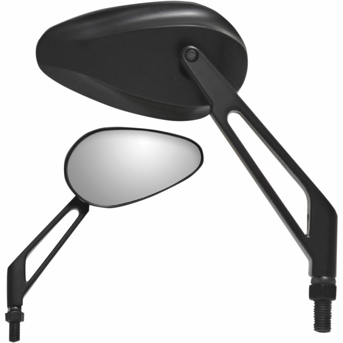 X-Treme Mini Teardrop Mirror - Billet Style - Black