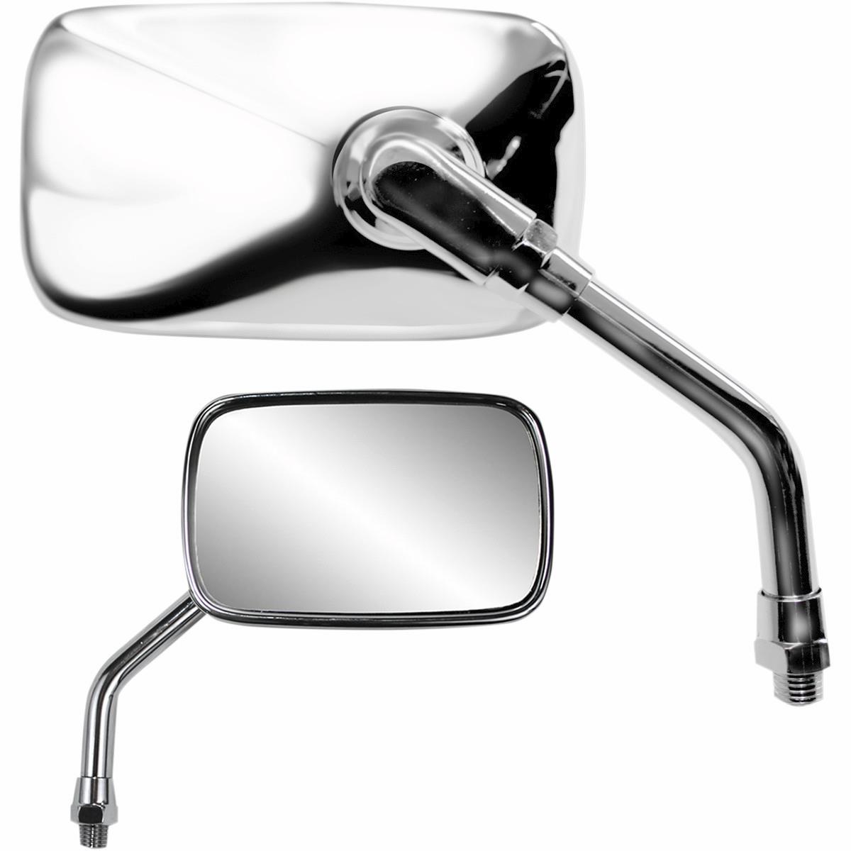 Mini Rectangular Mirror - Yamaha Reverse - Chrome
