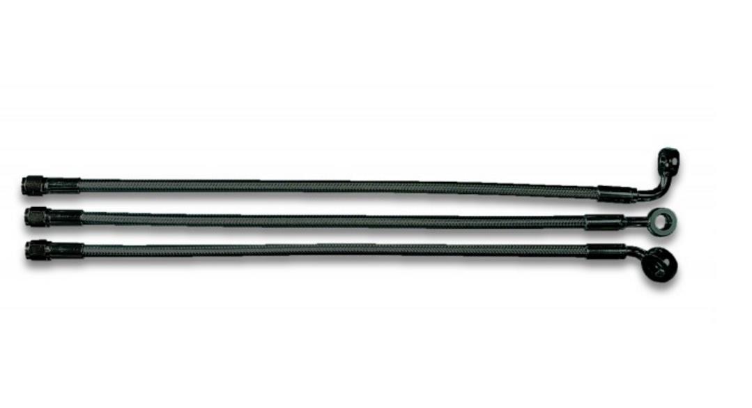 Black Pearl Designer Series ABS Front Upper Brake Line - 10mm. 90deg. Banjo - 25in.