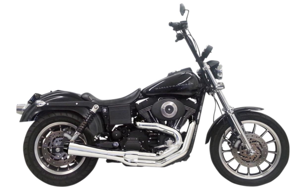 Road Rage 2:1 Short Megaphone Exhaust System - Chrome with Black Billet End Cap