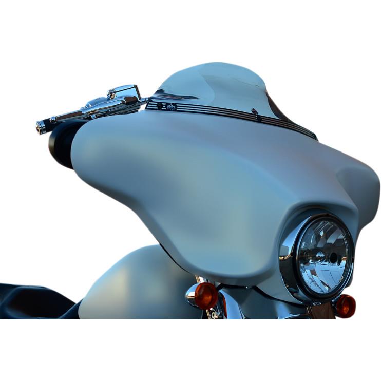 Kerf (Klock Werks Logo) Flare Series Windshield Trim - Black/Chrome