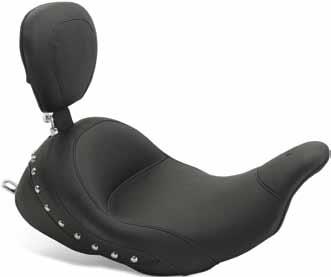 LowDown Solo Seat with Driver Backrest with Chrome Studs