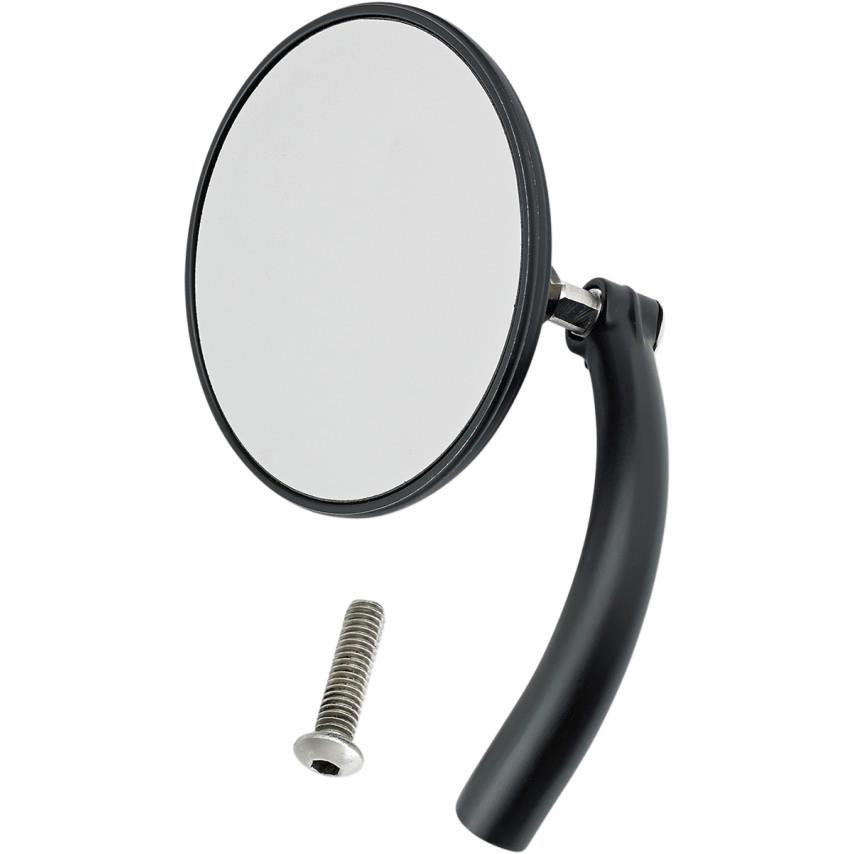 Round Perch Mount Utility Mirror - Black