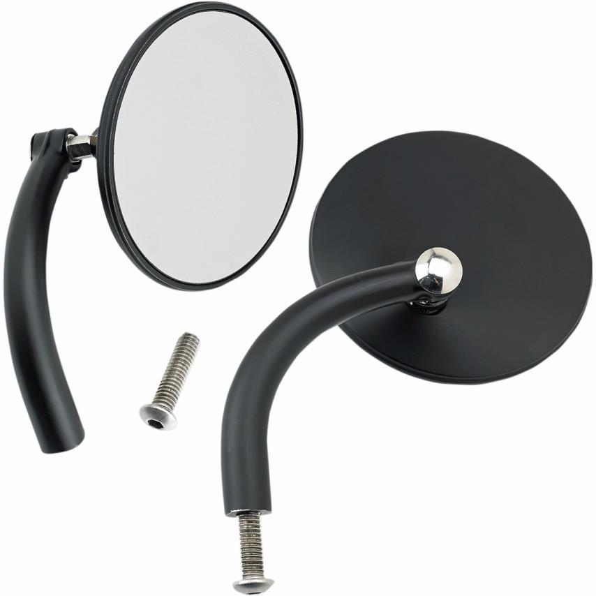 Round Perch Mount Utility Mirror - Black