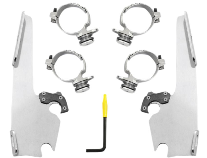 Trigger-Lock Mount Kit for Fats/Slim Windshields - Polished