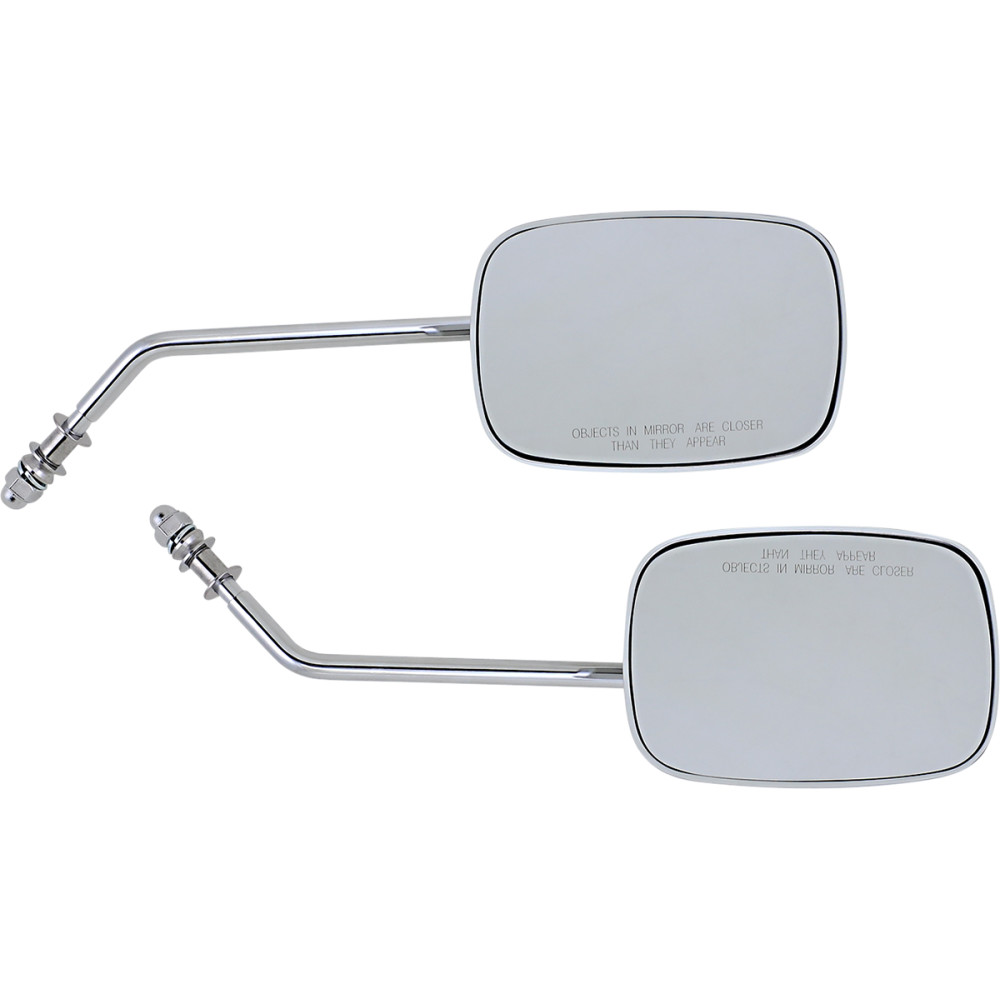 OEM Style Rectangular Mirrors - Long Stem - Chrome