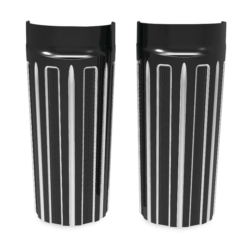 10-Gauge Fork Boot Covers - (+2in.) Chrome