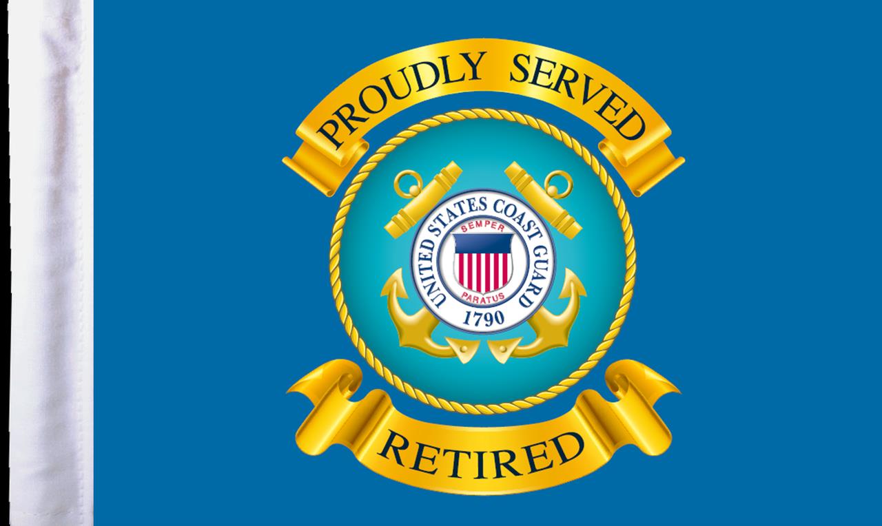 10in. x 15in. Flag - Retired US Coast Guard