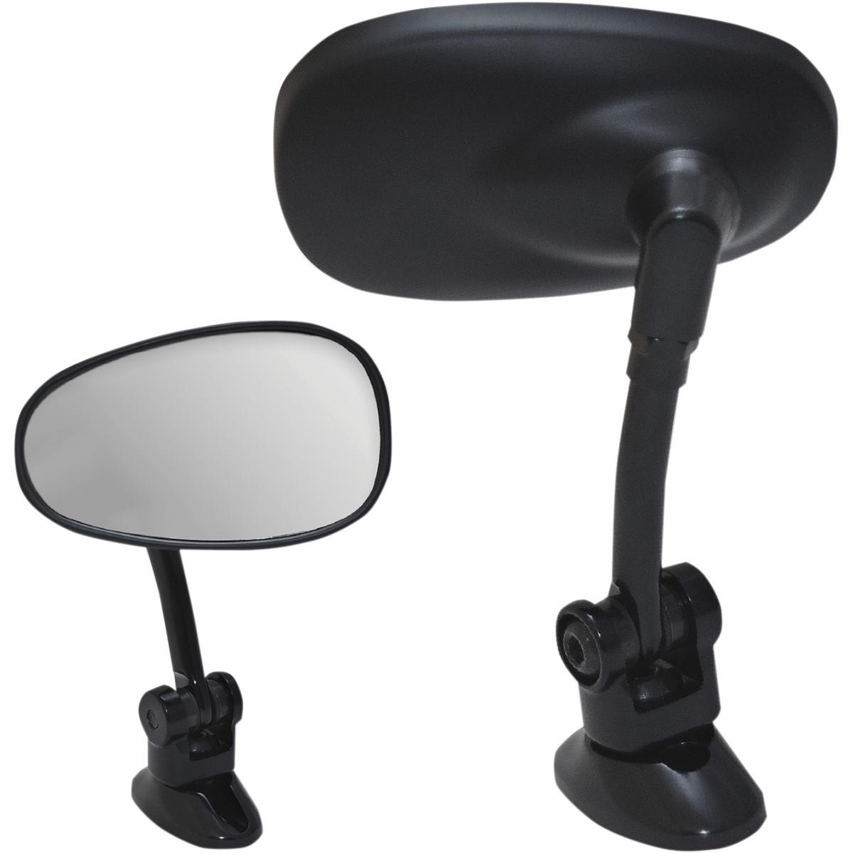 Mini Fairing Mount Mirror - Oval - Black - Short Stem