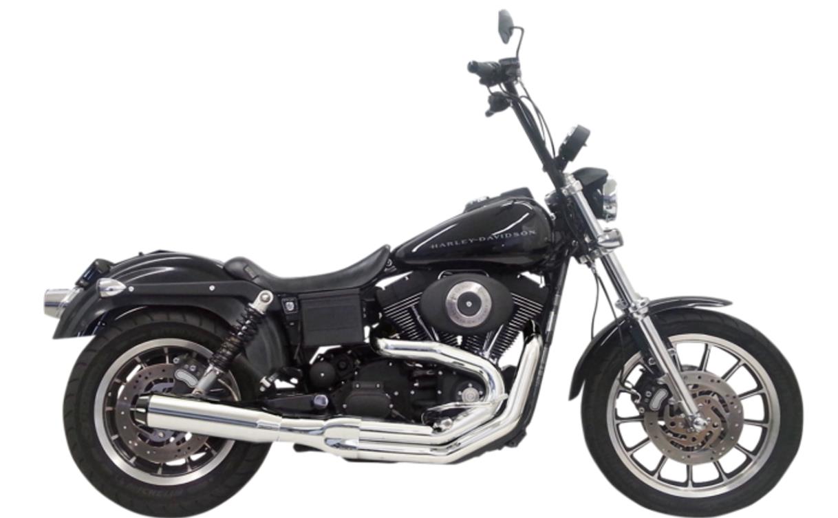 Road Rage 2:1 Straight Can Exhaust System - Chrome with Black Billet End Cap