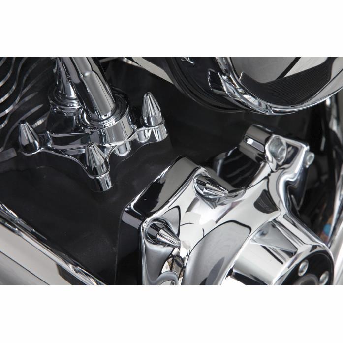 Engine Bolt Cap Set - Fluted Spike - Chrome
