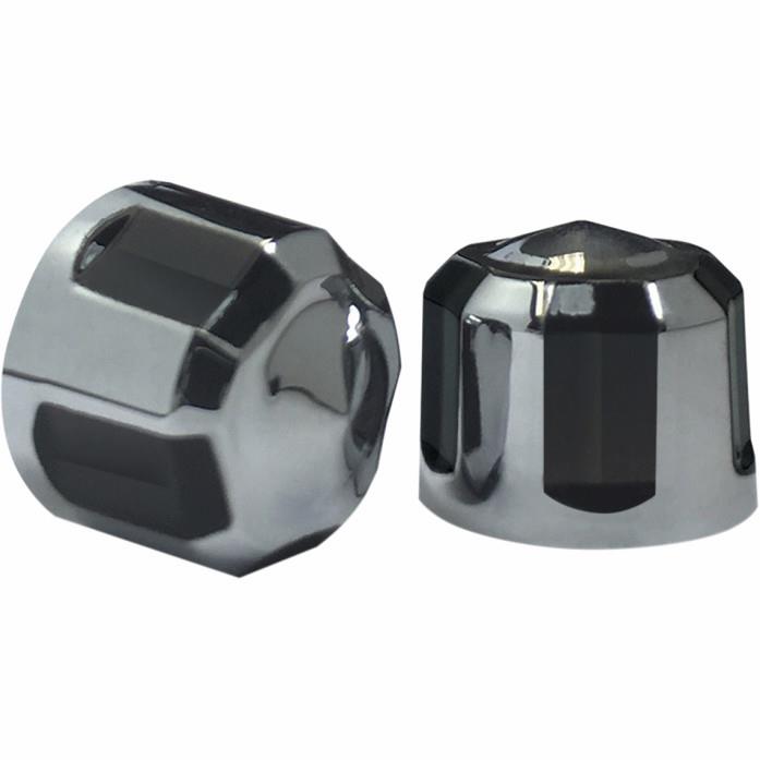 1/4in. Add-On Engine Bolt Cap Set - Diamond-Cut - Chrome/Black (10 pc.)
