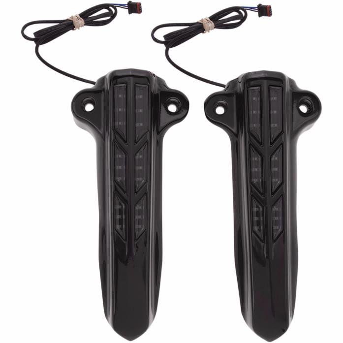 Lower Fork Leg Covers with LED Lights - Black