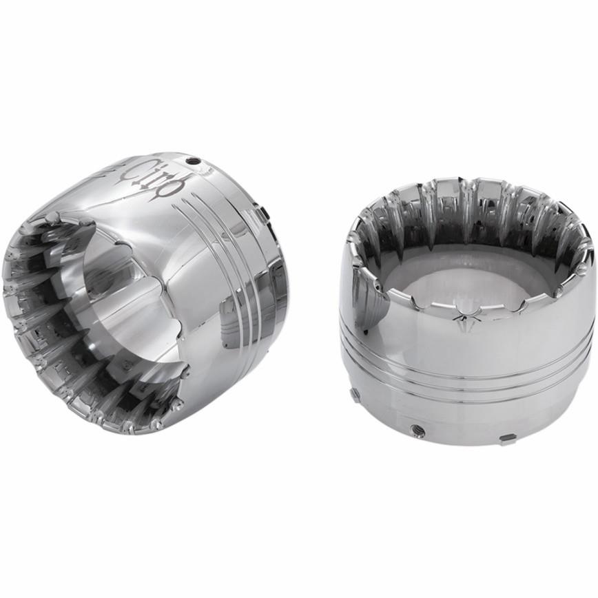 4in. Slip-On Muffler End Caps - Jet w/ CNC-Machining - Chrome