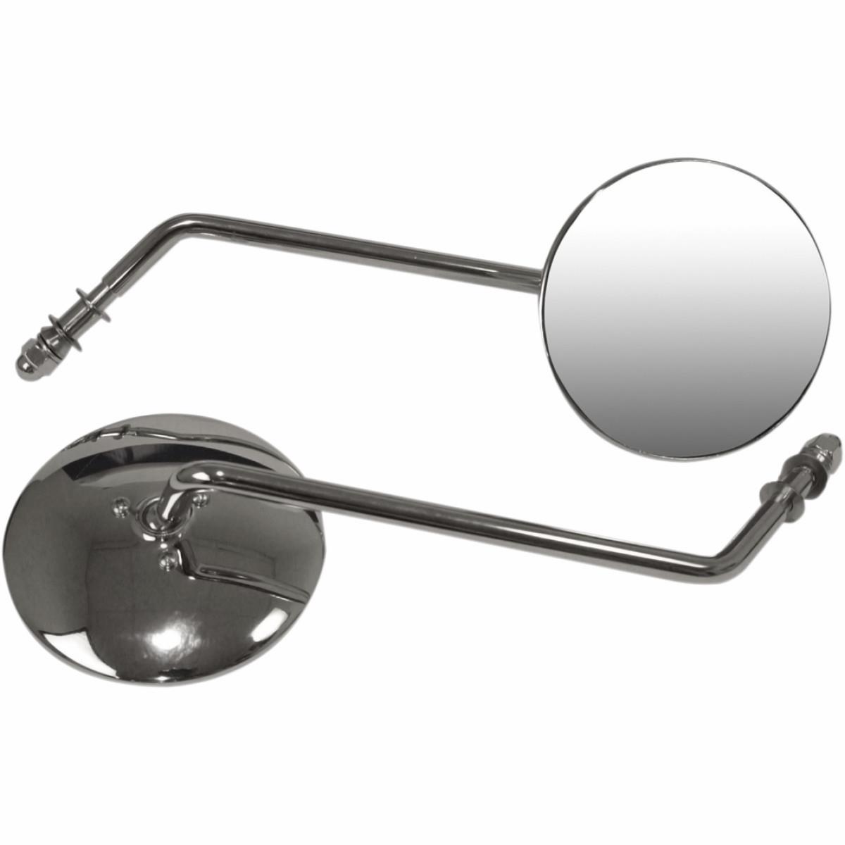 Chrome Universal Steel Mirror - Stamped Steel - Round