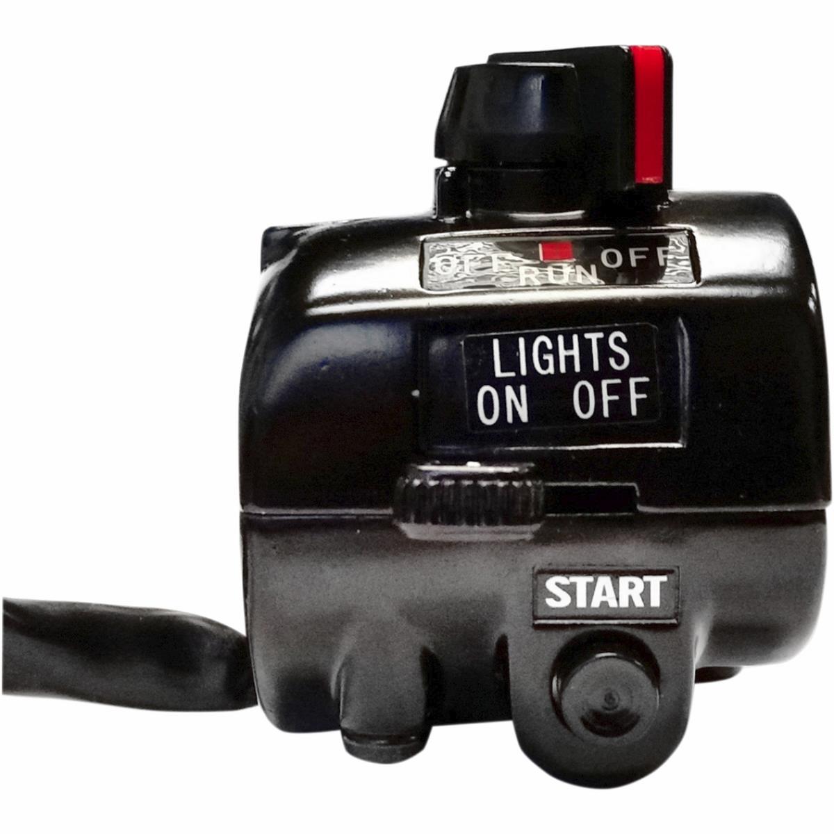Vintage Style Engine Stop/Run, Lights On/Off and Start Button - Matte Black