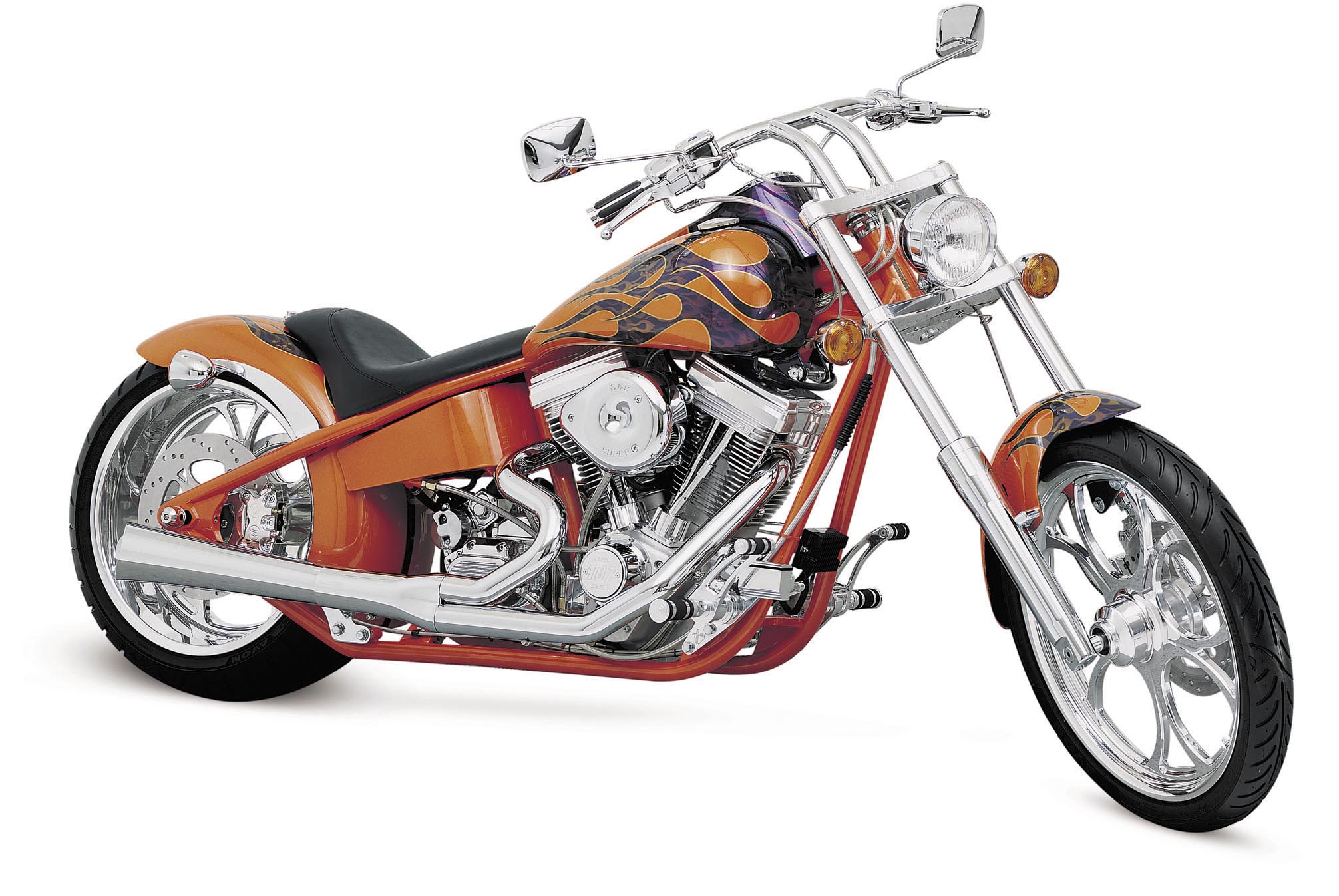 2-Into-1 Supermegs Exhaust System for 230mm Wide Tire - Custom - Slash Cut - Chrome