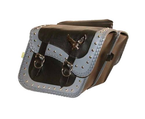 Gray Thunder Studded Compact Slant and Super Slant Saddlebag