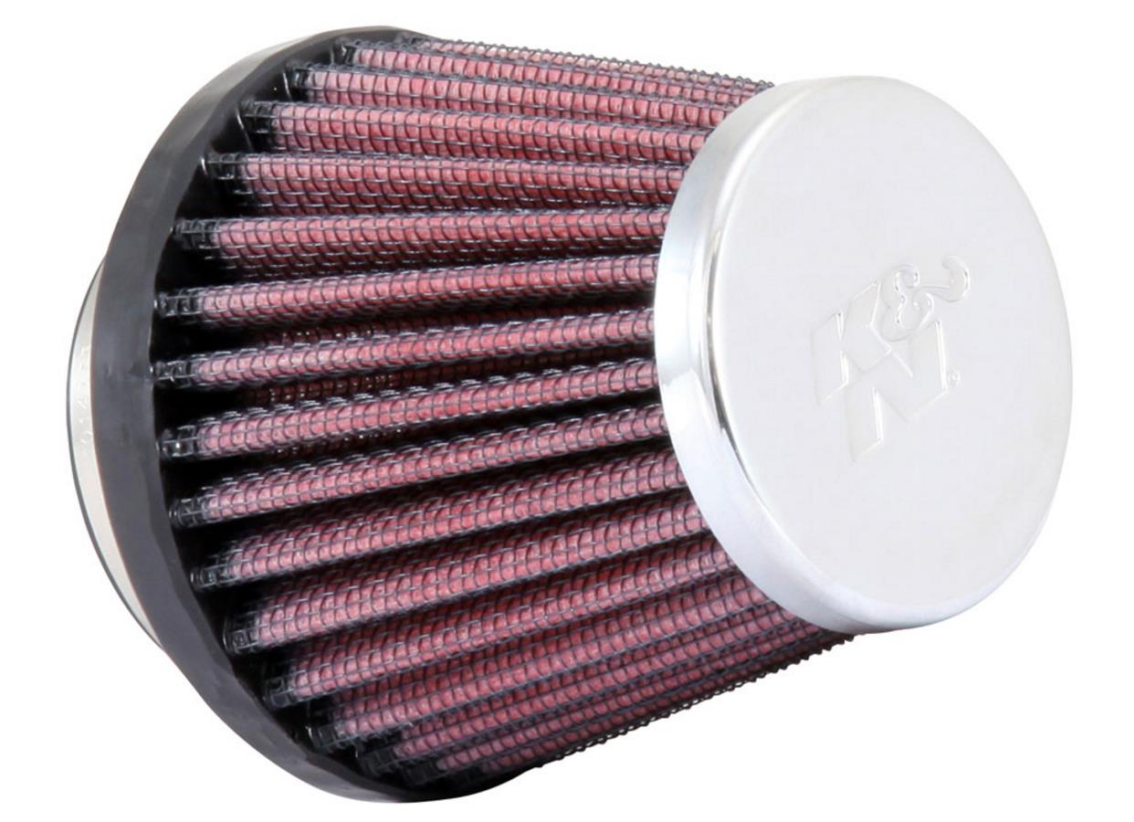 Universal Round Tapered Air Filter - Chrome End Cap