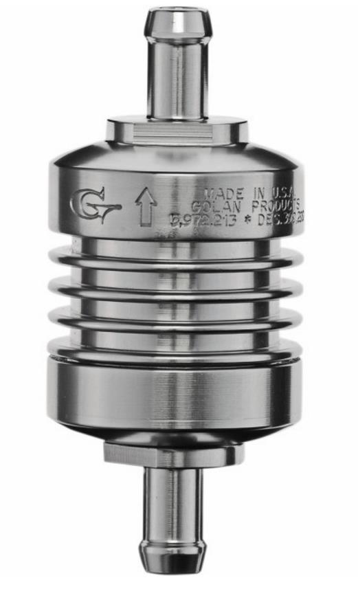 Peak Flow Mini Fuel Filter - 1/4in. Fittings - Anodized Aluminum Finish