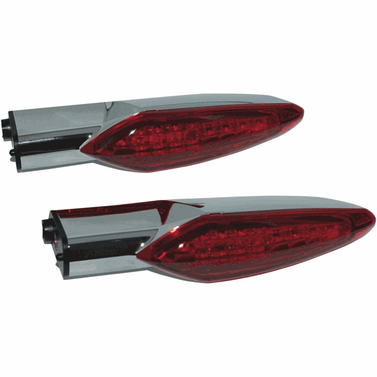 Rear Red LED Turn Signals - Chrome