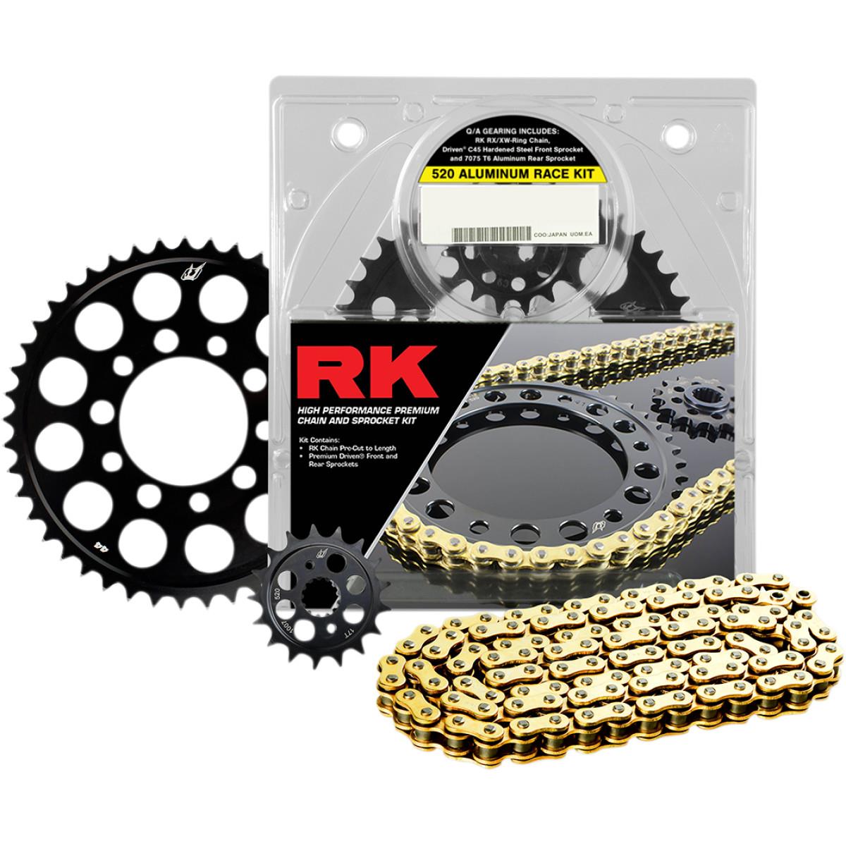 520 Aluminum Race Chain/Sprocket Kit - Gold Chain