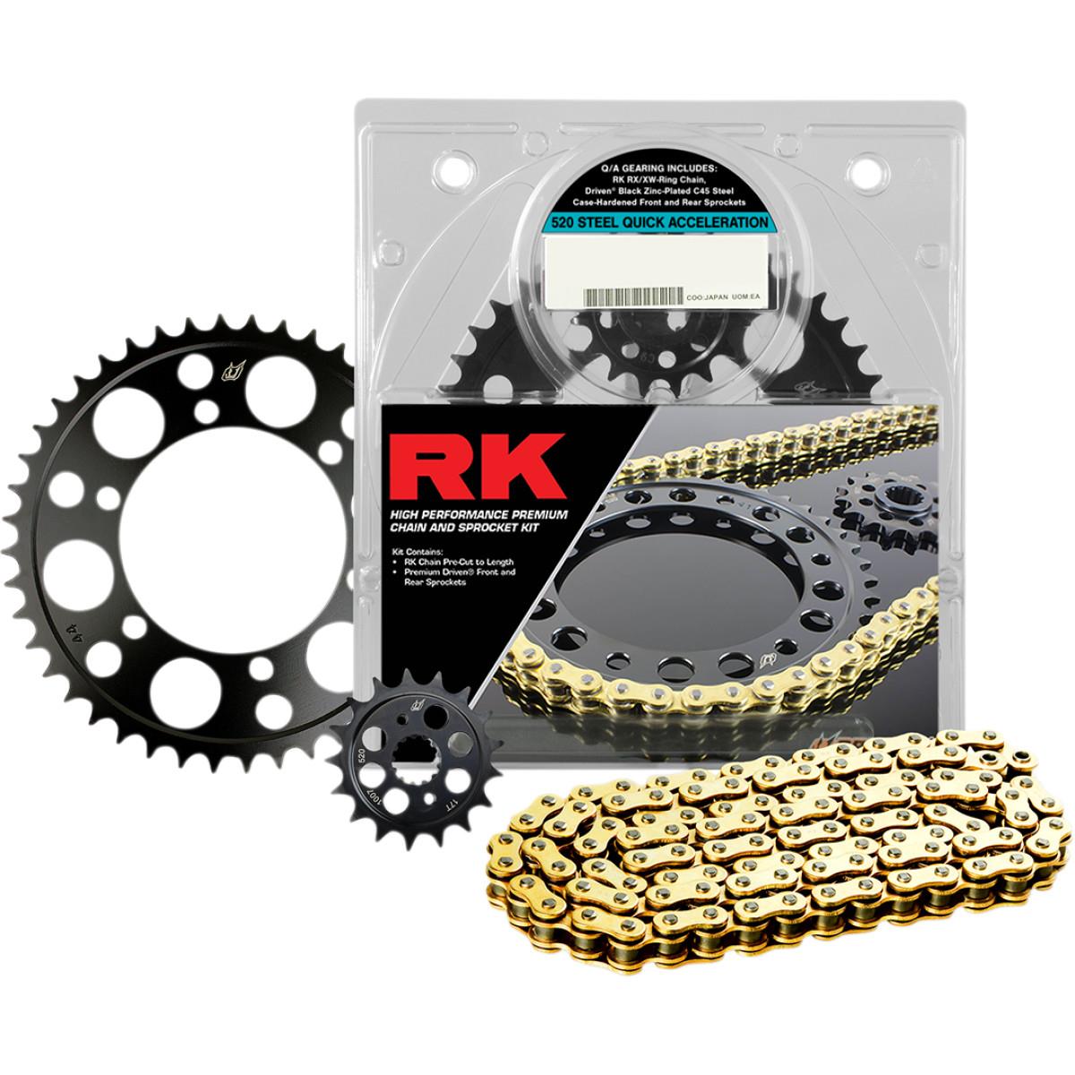 Quick Acceleration Chain Kit with Steel Sprocket - Gold Chain