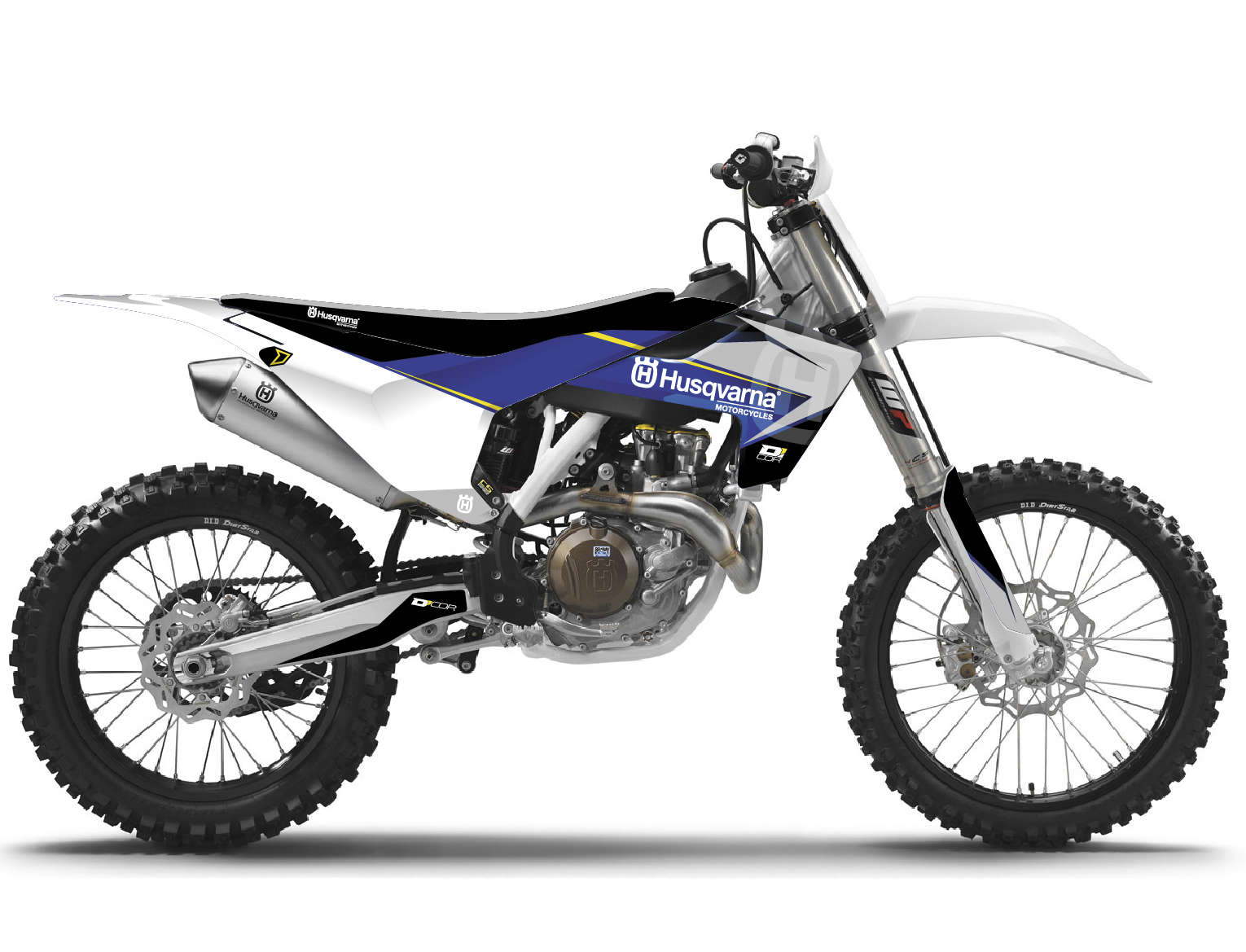 COR 9 Husqvarna Race Complete Graphics Kit - White