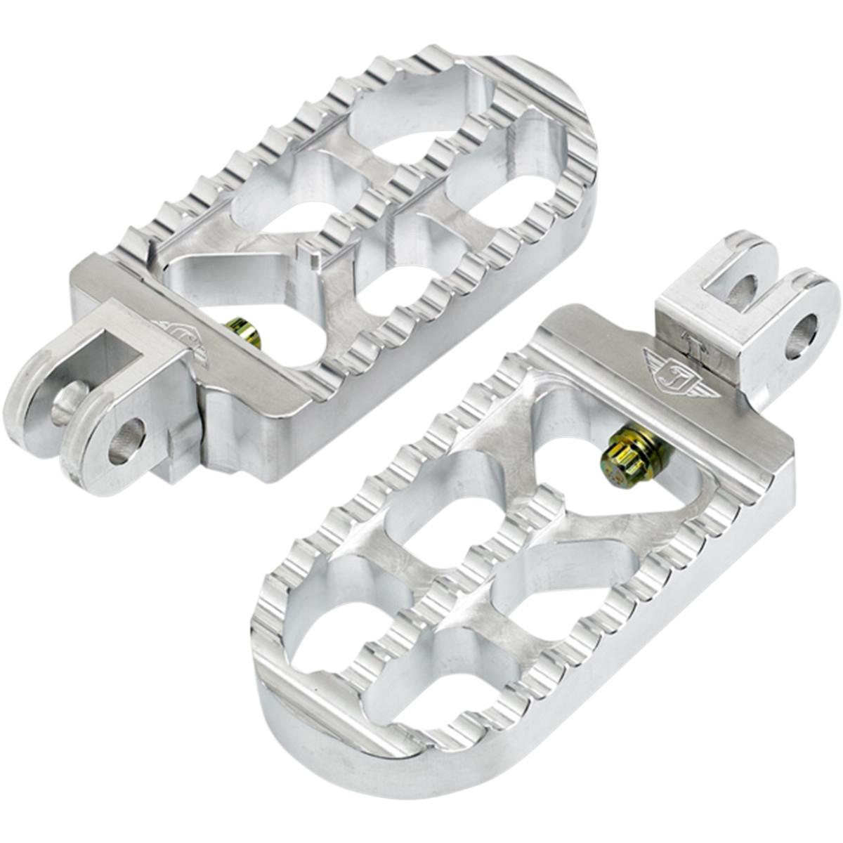 Long Serrated Footpegs - Raw Aluminum