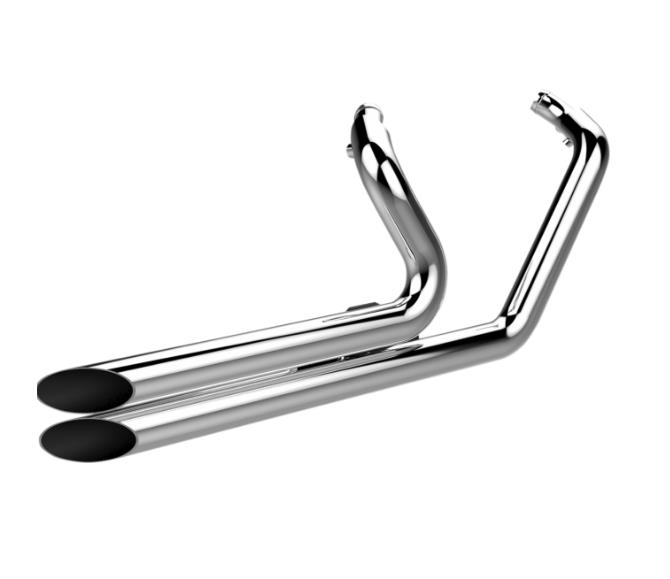 Drag Style Exhaust System - Slash-Cut - Chrome