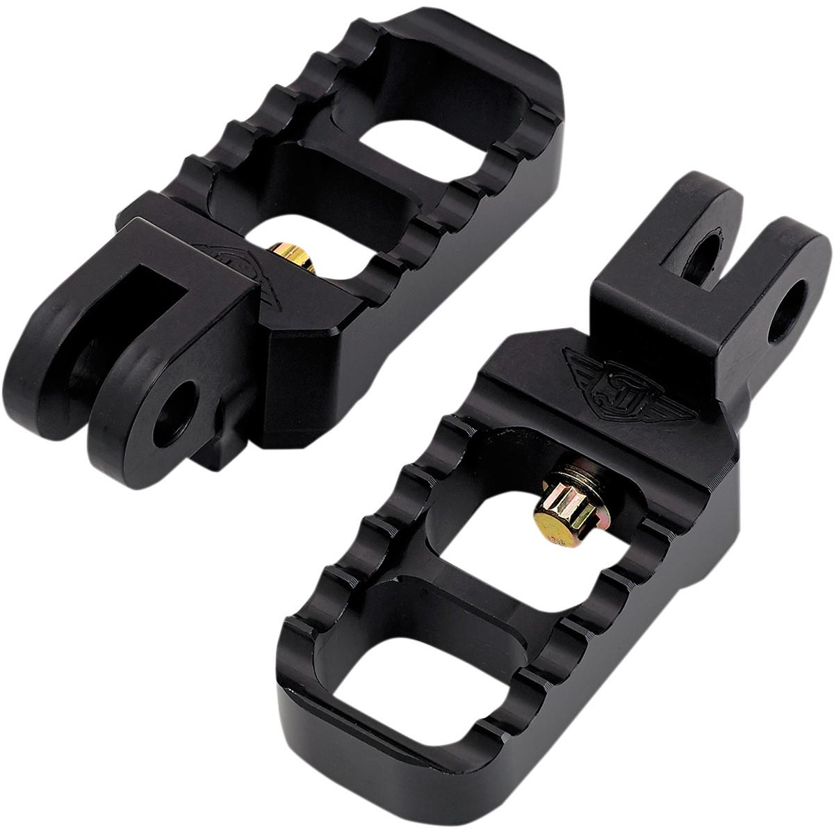 Stubby Serrated Footpegs - Black Anodized