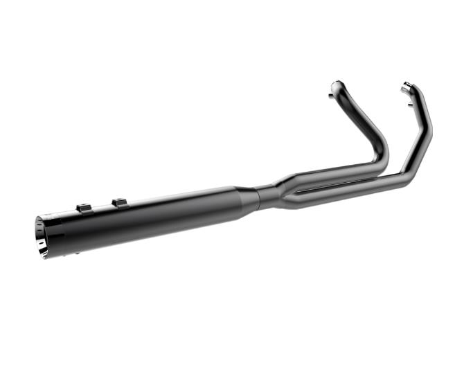 2-Into-1 System with Two-Step Headers - Billet Tip - Black